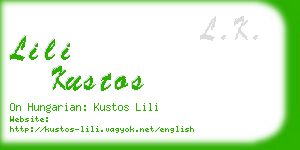 lili kustos business card